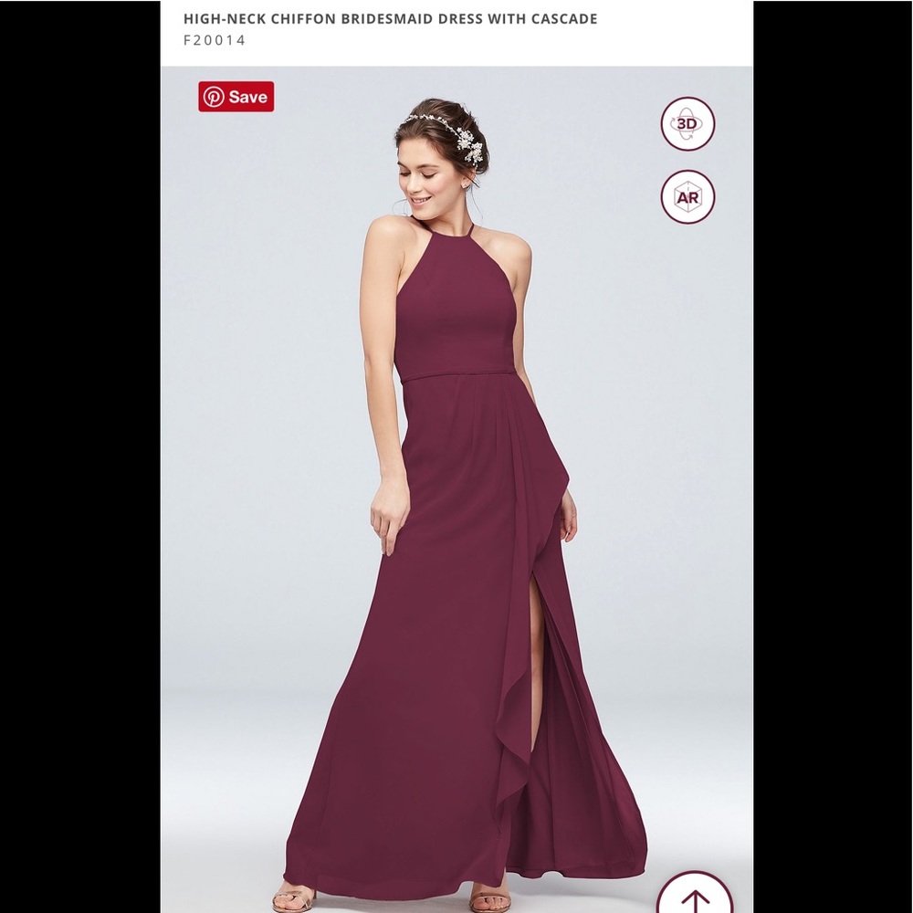 David’s Bridal Wine Bridesmaid Dress